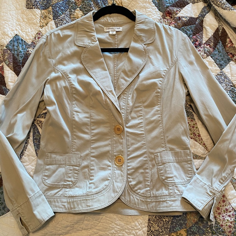 Coldwater Creek beige button blazer